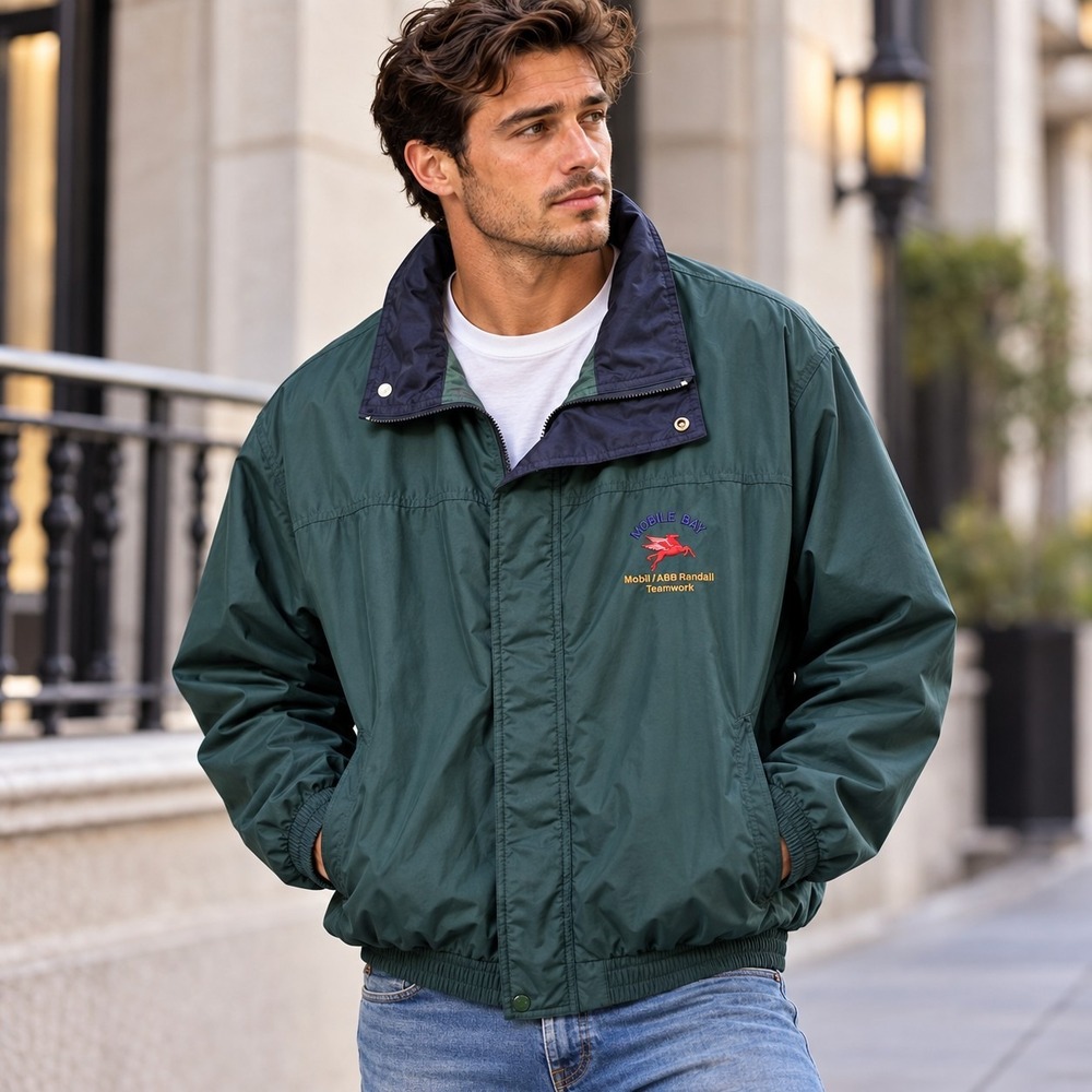 1994 VTG Holloway Mobile Bay Mobil ABB Randall Teamwork Windbreaker Jacket XL